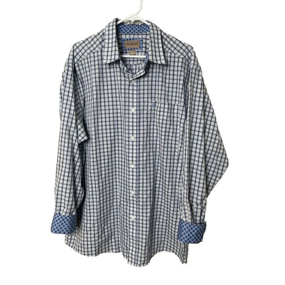 Ariat Men's XL Shirt Wrinkle Free Western Long Sleeve Rodeo Check - Picture 1 of 12